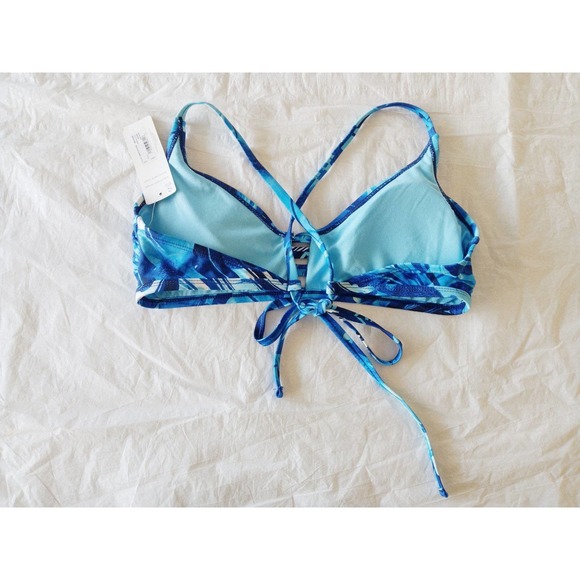 Peyton & Parker Blue Tie Dye Strappy Bikini Swim Top - Picture 6 of 9